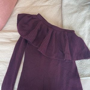 One Shoulder Ruffle Sweater from Aqua